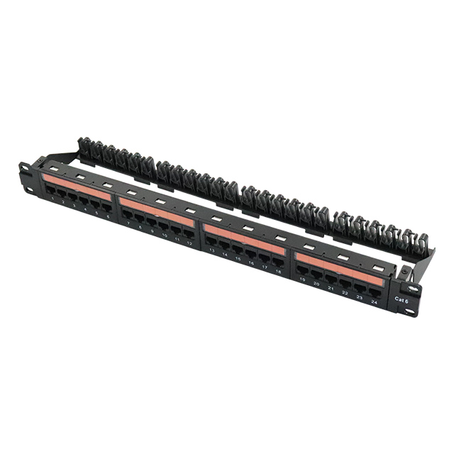 NOVINKA 19''1U 24 Port Cat6 UTP Punch Down Patch Panel se správcem kabelu