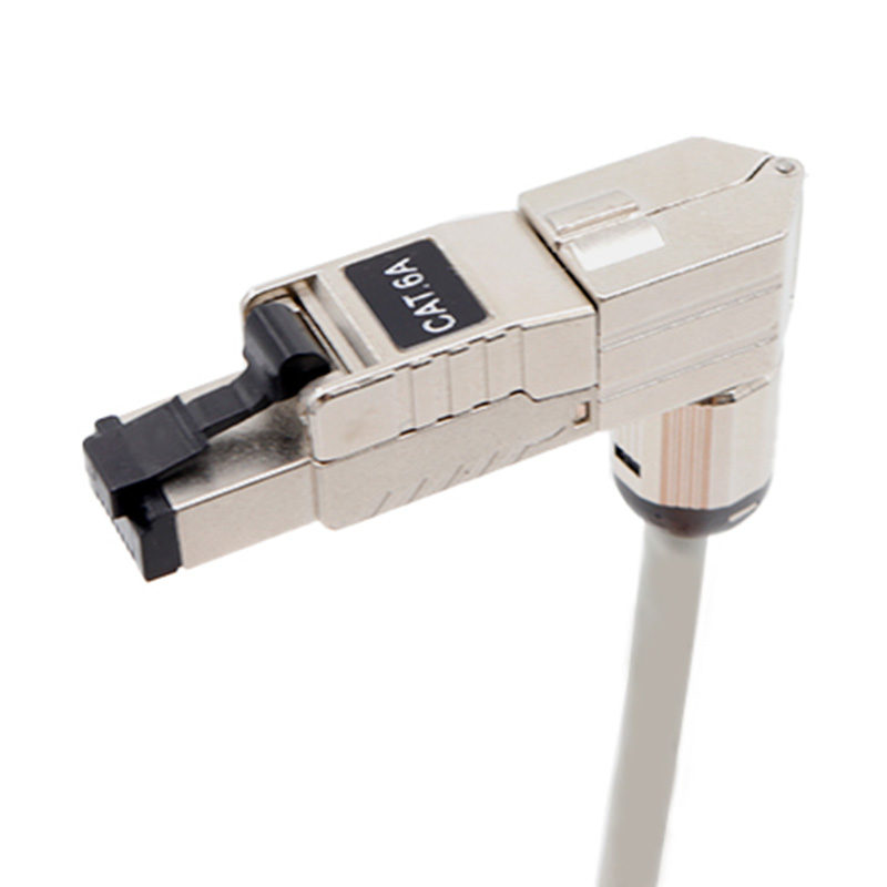 CAT6A STP 90stupňový síťový modul bez nářadí